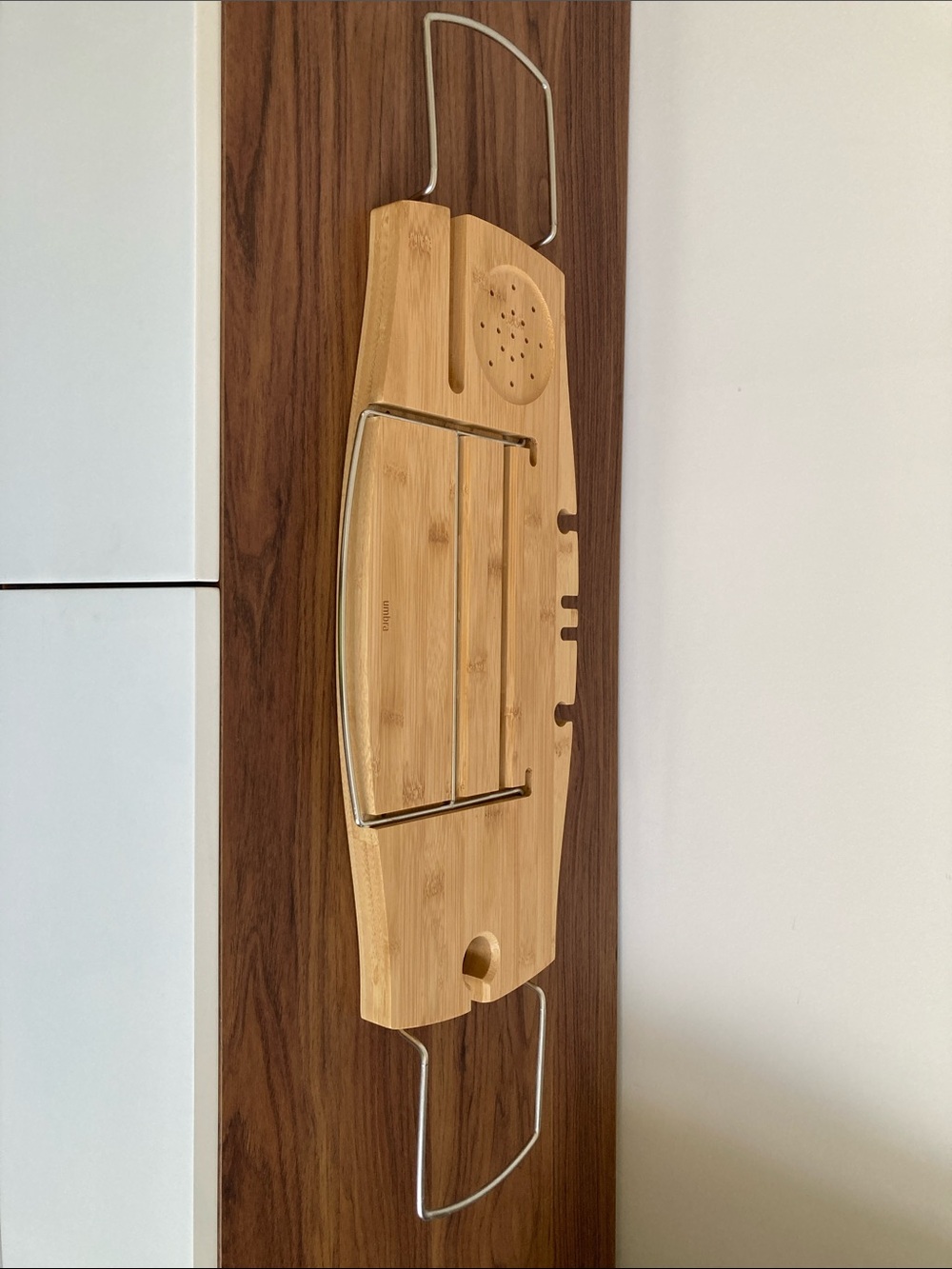 Umbra Natural Bamboo Bath Tray in Light Wood